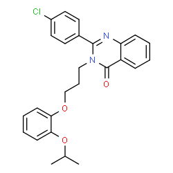 ChemSpider 2D Image | 2-(4-Chlorophenyl)-3-[3-(2-isopropoxyphenoxy)propyl]-4(3H)-quinazolinone | C26H25ClN2O3