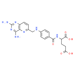ChemSpider 2D Image | N-(4-{[(2,4-Diaminopyrido[3,2-d]pyrimidin-6-yl)methyl]amino}benzoyl)glutamic acid | C20H21N7O5