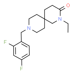 ChemSpider 2D Image | 9-(2,4-Difluorobenzyl)-2-ethyl-2,9-diazaspiro[5.5]undecan-3-one | C18H24F2N2O