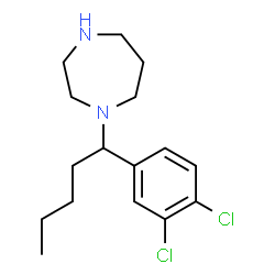ChemSpider 2D Image | 1-[1-(3,4-Dichlorophenyl)pentyl]-1,4-diazepane | C16H24Cl2N2