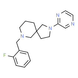 ChemSpider 2D Image | 7-(2-Fluorobenzyl)-2-(2-pyrazinyl)-2,7-diazaspiro[4.5]decane | C19H23FN4