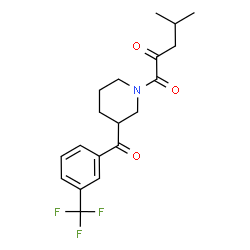 ChemSpider 2D Image | 4-Methyl-1-{3-[3-(trifluoromethyl)benzoyl]-1-piperidinyl}-1,2-pentanedione | C19H22F3NO3