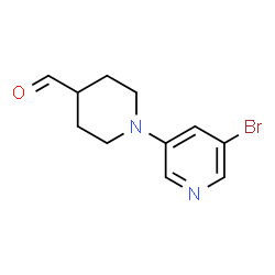 ChemSpider 2D Image | 1-(5-Bromo-3-pyridinyl)-4-piperidinecarbaldehyde | C11H13BrN2O