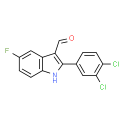 ChemSpider 2D Image | 2-(3,4-Dichlorophenyl)-5-fluoro-1H-indole-3-carbaldehyde | C15H8Cl2FNO