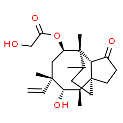 ChemSpider 2D Image | (1S,2R,3S,4S,6R,8R,14R)-3-Hydroxy-2,4,7,14-tetramethyl-9-oxo-4-vinyltricyclo[5.4.3.0~1,8~]tetradec-6-yl glycolate | C22H34O5