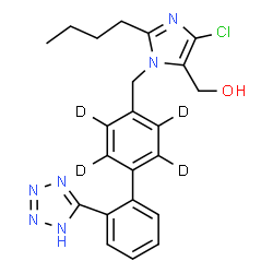 ChemSpider 2D Image | Losartan-d4 | C22H19D4ClN6O