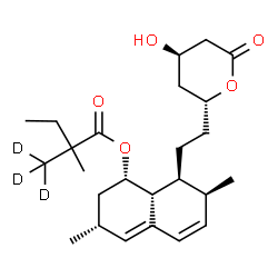 ChemSpider 2D Image | (1S,3R,7S,8S,8aR)-8-{2-[(2R,4R)-4-Hydroxy-6-oxotetrahydro-2H-pyran-2-yl]ethyl}-3,7-dimethyl-1,2,3,7,8,8a-hexahydro-1-naphthalenyl 2-methyl-2-(~2~H_3_)methylbutanoate | C25H35D3O5