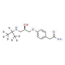 ChemSpider 2D Image | 2-(4-{(2R)-2-Hydroxy-3-[(~2~H_7_)-2-propanylamino]propoxy}phenyl)acetamide | C14H15D7N2O3