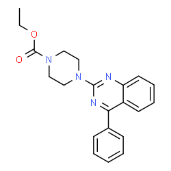 ChemSpider 2D Image | Ethyl 4-(4-phenyl-2-quinazolinyl)-1-piperazinecarboxylate | C21H22N4O2