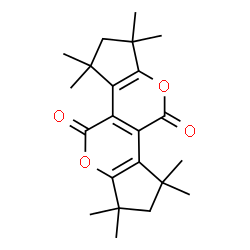 ChemSpider 2D Image | 1,1,3,3,6,6,8,8-Octamethyl-1,2,3,6,7,8-hexahydro-4H,9H-cyclopenta[b]cyclopenta[5,6]pyrano[3,4-d]pyran-4,9-dione | C22H28O4
