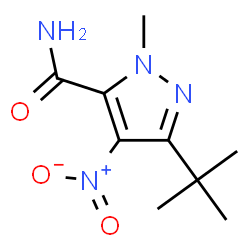 ChemSpider 2D Image | 3-tert-butyl-1-methyl-4-nitro-1H-pyrazole-5-carboxamide | C9H14N4O3