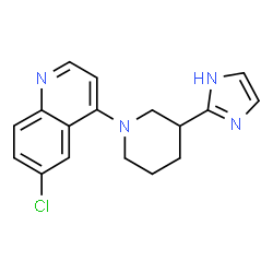 ChemSpider 2D Image | 6-Chloro-4-[3-(1H-imidazol-2-yl)-1-piperidinyl]quinoline | C17H17ClN4