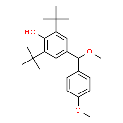 ChemSpider 2D Image | 4-[Methoxy(4-methoxyphenyl)methyl]-2,6-bis(2-methyl-2-propanyl)phenol | C23H32O3