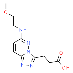 ChemSpider 2D Image | 3-{6-[(2-Methoxyethyl)amino][1,2,4]triazolo[4,3-b]pyridazin-3-yl}propanoic acid | C11H15N5O3