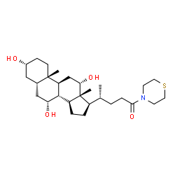ChemSpider 2D Image | (3alpha,5beta,7alpha,8xi,12alpha)-3,7,12-Trihydroxy-24-(4-thiomorpholinyl)cholan-24-one | C28H47NO4S