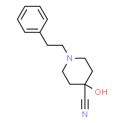 ChemSpider 2D Image | 4-Hydroxy-1-phenethyl-piperidine-4-carbonitrile | C14H18N2O