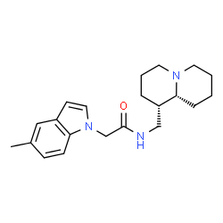 ChemSpider 2D Image | 2-(5-Methyl-1H-indol-1-yl)-N-[(1S,9aR)-octahydro-2H-quinolizin-1-ylmethyl]acetamide | C21H29N3O