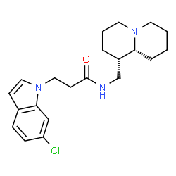 ChemSpider 2D Image | 3-(6-Chloro-1H-indol-1-yl)-N-[(1S,9aR)-octahydro-2H-quinolizin-1-ylmethyl]propanamide | C21H28ClN3O