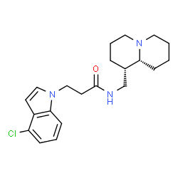 ChemSpider 2D Image | 3-(4-Chloro-1H-indol-1-yl)-N-[(1S,9aR)-octahydro-2H-quinolizin-1-ylmethyl]propanamide | C21H28ClN3O
