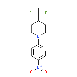 ChemSpider 2D Image | 5-nitro-2-(4-(trifluoromethyl)piperidin-1-yl)pyridine | C11H12F3N3O2