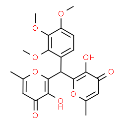 ChemSpider 2D Image | 2,2'-[(2,3,4-Trimethoxyphenyl)methylene]bis(3-hydroxy-6-methyl-4H-pyran-4-one) | C22H22O9