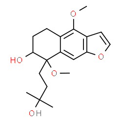 ChemSpider 2D Image | 8-(3-Hydroxy-3-methylbutyl)-4,8-dimethoxy-5,6,7,8-tetrahydronaphtho[2,3-b]furan-7-ol | C19H26O5