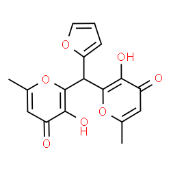 ChemSpider 2D Image | 2,2'-(2-Furylmethylene)bis(3-hydroxy-6-methyl-4H-pyran-4-one) | C17H14O7