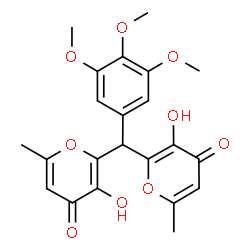 ChemSpider 2D Image | 2,2'-[(3,4,5-Trimethoxyphenyl)methylene]bis(3-hydroxy-6-methyl-4H-pyran-4-one) | C22H22O9