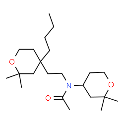 ChemSpider 2D Image | N-[2-(4-Butyl-2,2-dimethyltetrahydro-2H-pyran-4-yl)ethyl]-N-(2,2-dimethyltetrahydro-2H-pyran-4-yl)acetamide | C22H41NO3