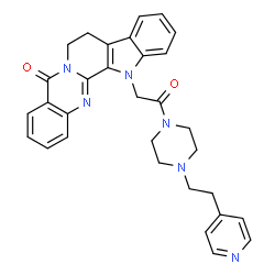 ChemSpider 2D Image | 13-(2-Oxo-2-{4-[2-(4-pyridinyl)ethyl]-1-piperazinyl}ethyl)-8,13-dihydroindolo[2',3':3,4]pyrido[2,1-b]quinazolin-5(7H)-one | C31H30N6O2