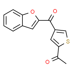 ChemSpider 2D Image | 1-[4-(1-Benzofuran-2-ylcarbonyl)-2-thienyl]ethanone | C15H10O3S