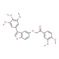 ChemSpider 2D Image | 1-(3,4-Dimethoxyphenyl)-2-{[3-(3,4,5-trimethoxyphenyl)-1-benzofuran-5-yl]oxy}ethanone | C27H26O8