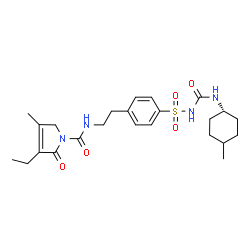 ChemSpider 2D Image | 3-Ethyl-4-methyl-N-[2-(4-{[(4-methylcyclohexyl)carbamoyl]sulfamoyl}phenyl)ethyl]-2-oxo-2,5-dihydro-1H-pyrrole-1-carboxamide | C24H34N4O5S