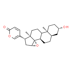 ChemSpider 2D Image | (3beta,5beta,9xi,15beta)-3-Hydroxy-14,15-epoxybufa-20,22-dienolide | C24H32O4