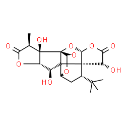 ChemSpider 2D Image | (1R,3R,7S,8S,10R,11S,13S,16S,17R)-6,12,17-Trihydroxy-16-methyl-8-(2-methyl-2-propanyl)-2,4,14,19-tetraoxahexacyclo[8.7.2.0~1,11~.0~3,7~.0~7,11~.0~13,17~]nonadecane-5,15,18-trione | C20H24O10