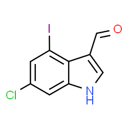 ChemSpider 2D Image | 6-Chloro-4-iodo-1H-indole-3-carbaldehyde | C9H5ClINO