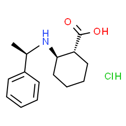 ChemSpider 2D Image | (1R,2R)-2-{[(1R)-1-Phenylethyl]amino}cyclohexanecarboxylic acid hydrochloride (1:1) | C15H22ClNO2