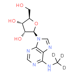 ChemSpider 2D Image | N6-Methyl-d3-adenosine | C11H12D3N5O4