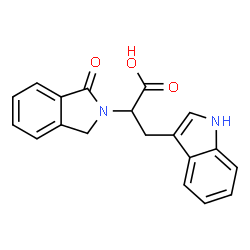 ChemSpider 2D Image | 3-(1H-Indol-3-yl)-2-(1-oxo-1,3-dihydro-2H-isoindol-2-yl)propanoic acid | C19H16N2O3