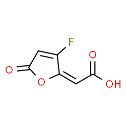 ChemSpider 2D Image | (2E)-(3-Fluoro-5-oxo-2(5H)-furanylidene)acetic acid | C6H3FO4