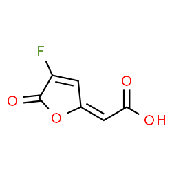 ChemSpider 2D Image | (2E)-(4-Fluoro-5-oxo-2(5H)-furanylidene)acetic acid | C6H3FO4