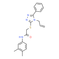 ChemSpider 2D Image | 2-[(4-Allyl-5-phenyl-4H-1,2,4-triazol-3-yl)sulfanyl]-N-(3,4-dimethylphenyl)acetamide | C21H22N4OS