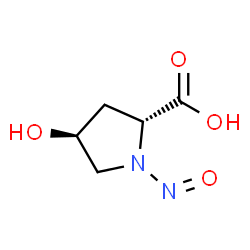 ChemSpider 2D Image | (4S)-4-Hydroxy-1-nitroso-D-proline | C5H8N2O4