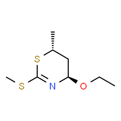 ChemSpider 2D Image | (4R,6R)-4-Ethoxy-6-methyl-2-(methylsulfanyl)-5,6-dihydro-4H-1,3-thiazine | C8H15NOS2