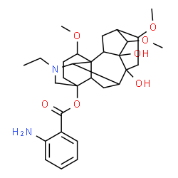 ChemSpider 2D Image | 20-Ethyl-8,9-dihydroxy-1,14,16-trimethoxyaconitan-4-yl 2-aminobenzoate | C30H42N2O7