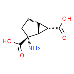 ChemSpider 2D Image | (1R,2R,5S,6S)-2-Aminobicyclo[3.1.0]hexane-2,6-dicarboxylic acid | C8H11NO4