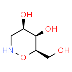 ChemSpider 2D Image | (4R,5R,6R)-6-(Hydroxymethyl)-1,2-oxazinane-4,5-diol | C5H11NO4