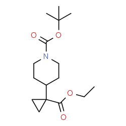 ChemSpider 2D Image | 1-Boc-4-(1-ethoxycarbonyl-cyclopropyl)-piperidine | C16H27NO4