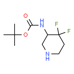 ChemSpider 2D Image | tert-butyl N-(4,4-difluoropiperidin-3-yl)carbamate | C10H18F2N2O2