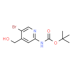 ChemSpider 2D Image | 2-Methyl-2-propanyl [5-bromo-4-(hydroxymethyl)-2-pyridinyl]carbamate | C11H15BrN2O3
